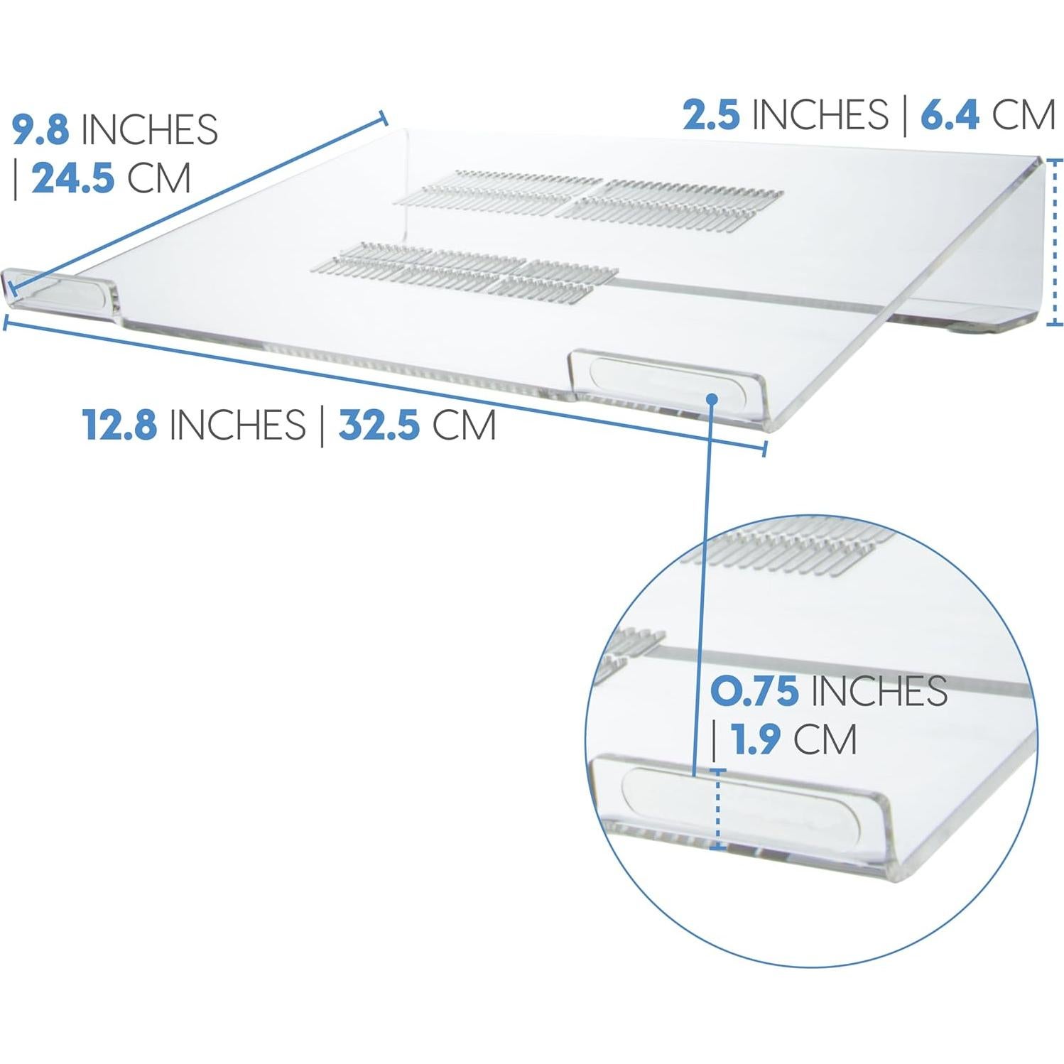 Soporte de Acrílico DuraClear para Laptop 21" - Elevación 6.35 cm