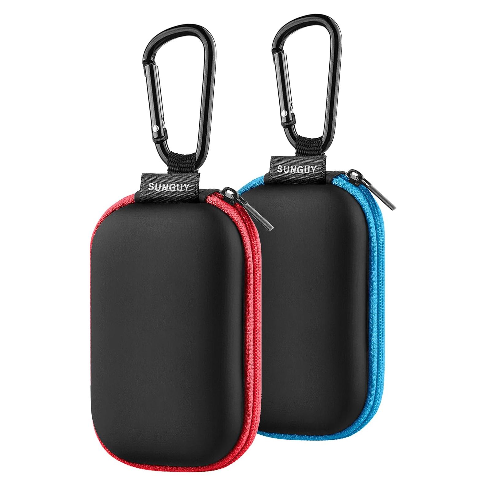 Estuche para Auriculares SUNGUY 2Pack Rectangular Rojo Azul