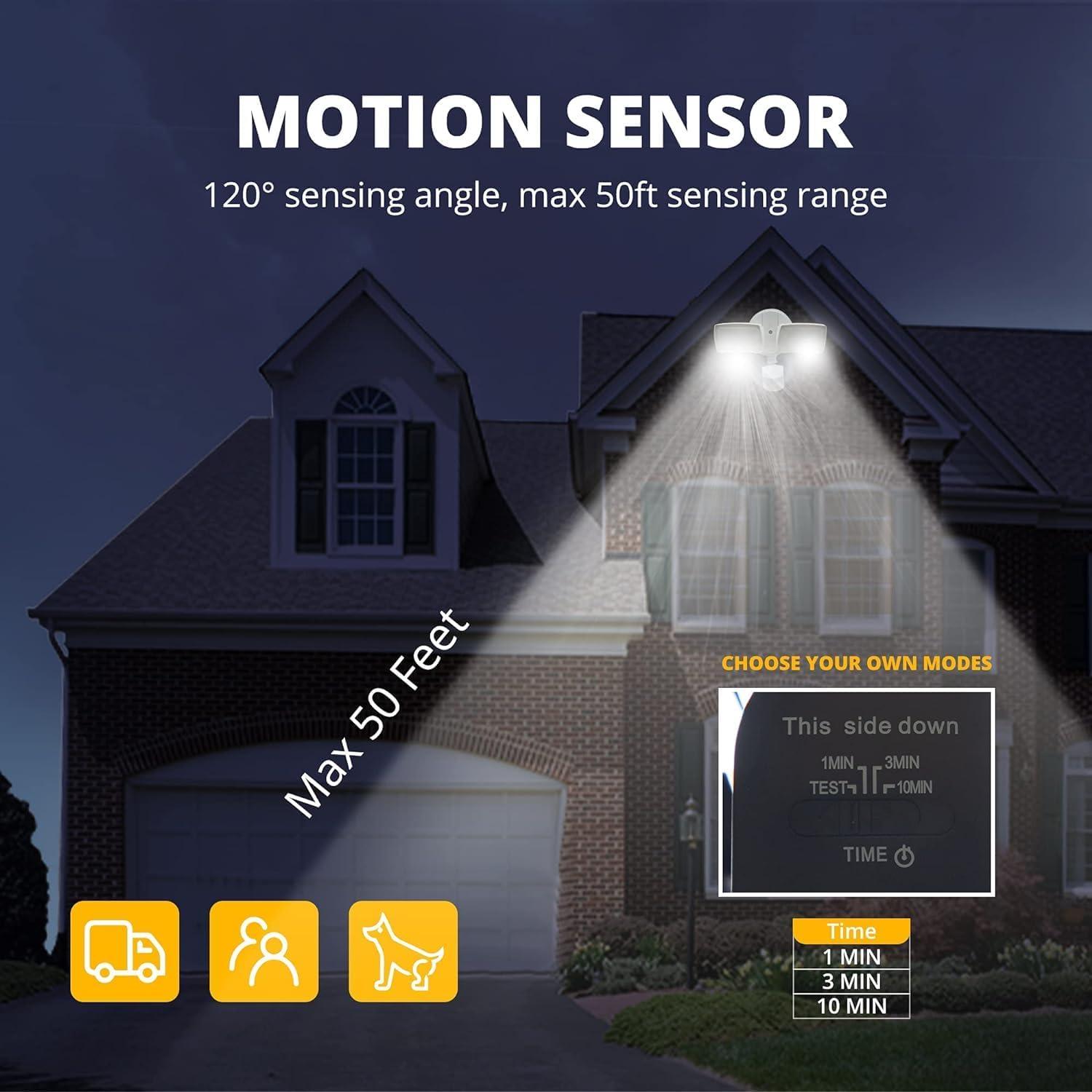 Luz de Seguridad LED UME 19W con Sensor de Movimiento 2000LM