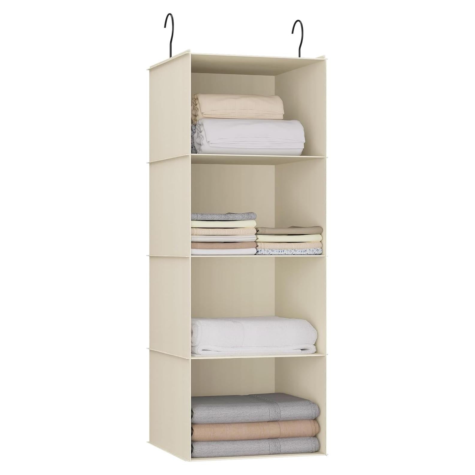 Organizador de Closet Colgante DonYeco 4 Estantes Beige