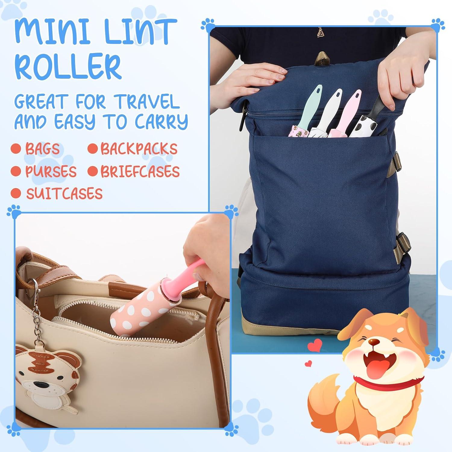 Rodillo Quitapelusas Mini Hushee 8 Pcs Adhesivo Viaje 240 Hojas