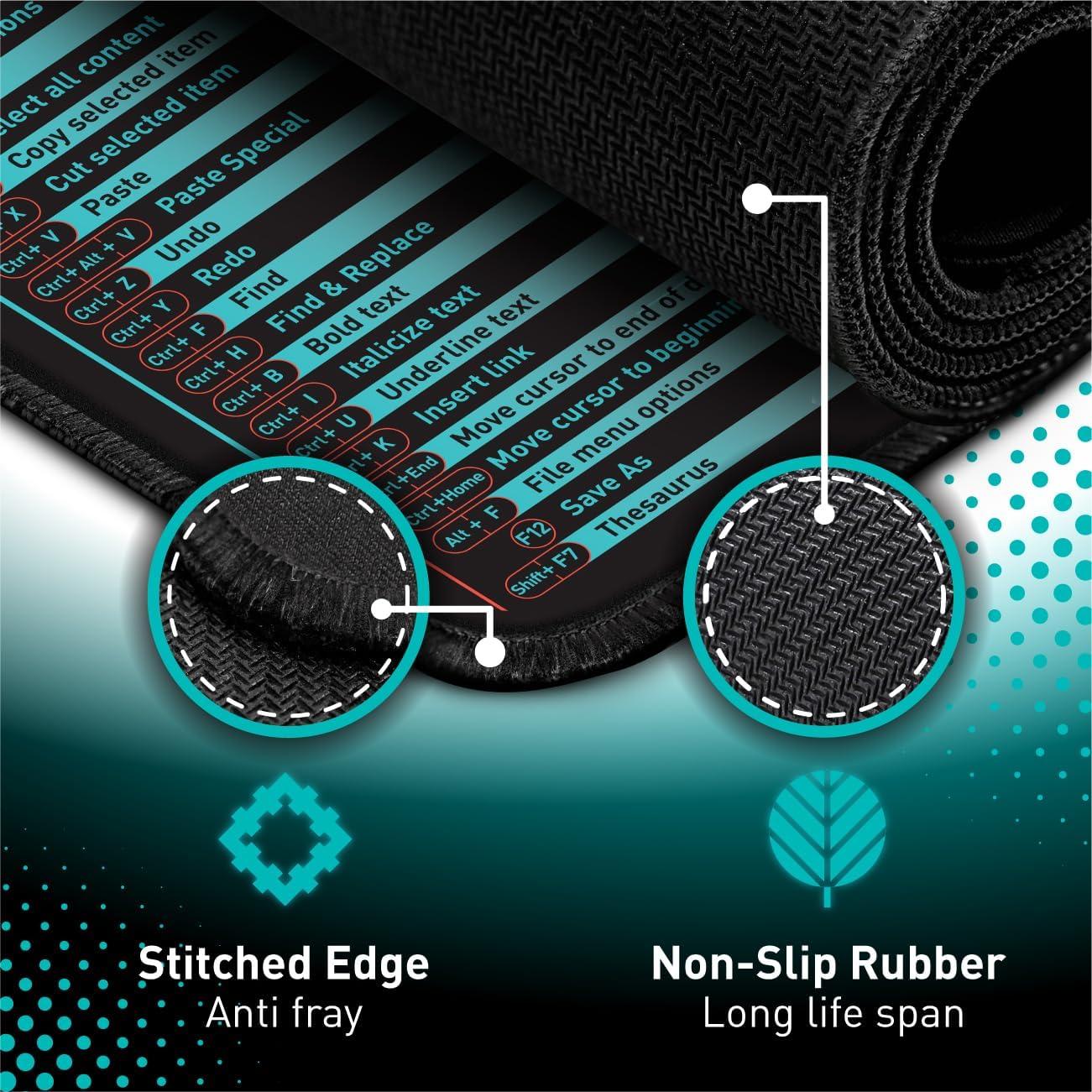 Alfombrilla de Ratón Pixiecube 700x300mm con Atajos Windows