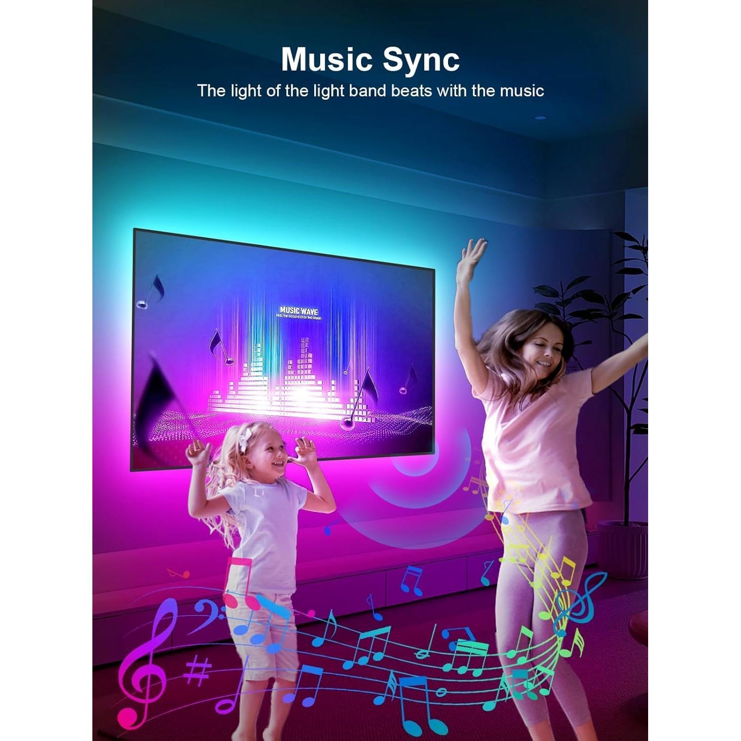 Tira de Luz LED GIPOYENT 2.99m para TV 32-50" RGB Bluetooth