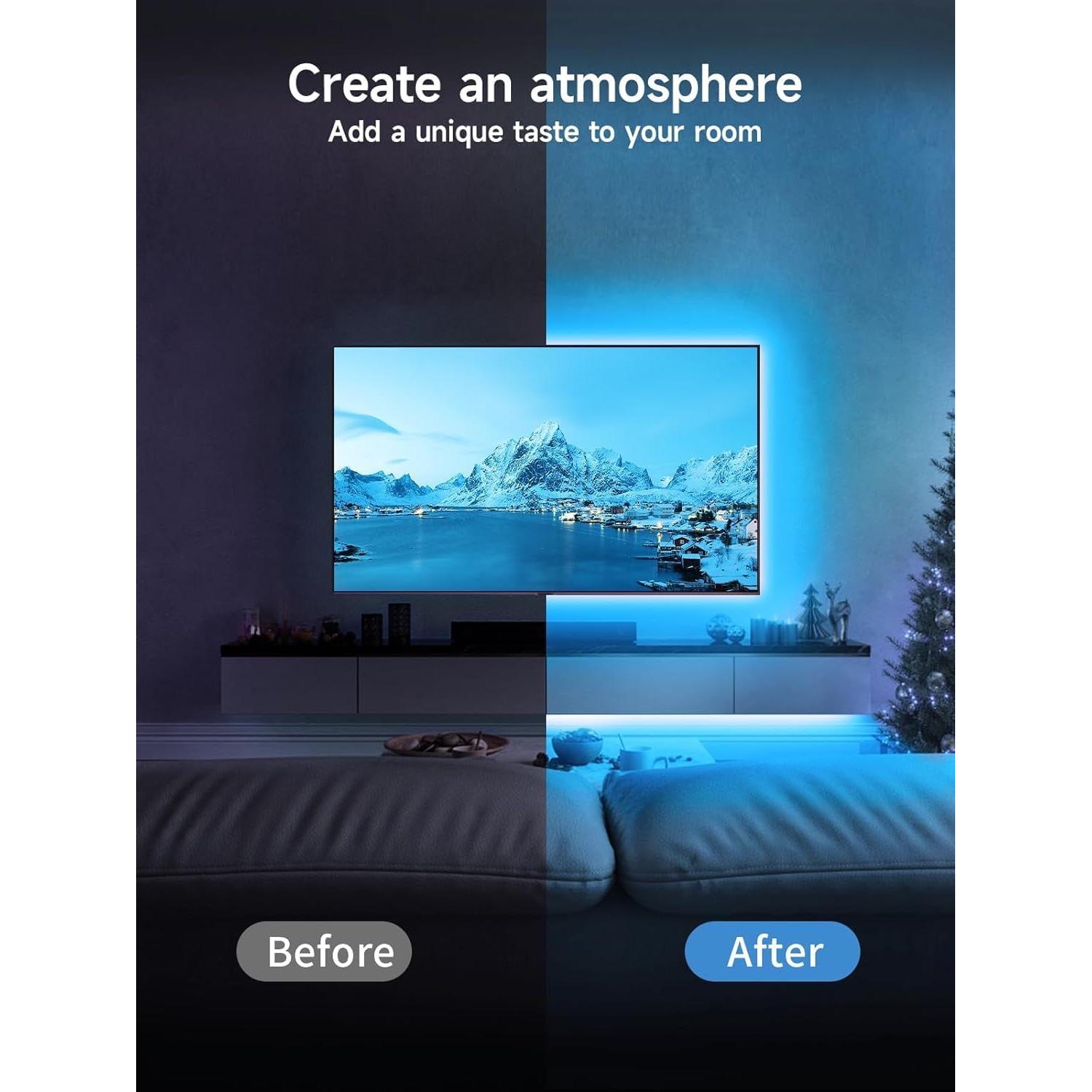 Tira de Luz LED GIPOYENT 2.99m para TV 32-50" RGB Bluetooth