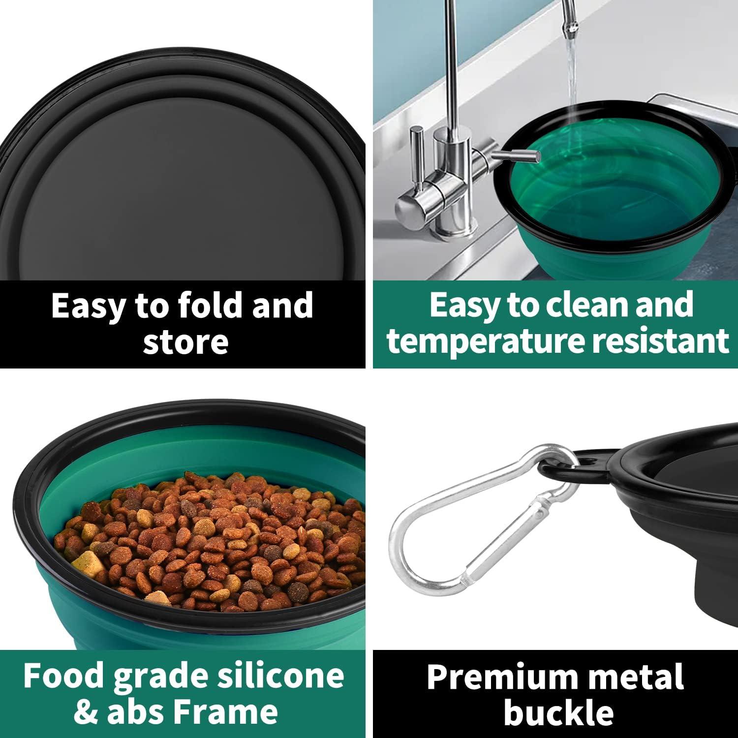 Cuencos Plegables para Perros Paercute - 2 Unidades Grandes