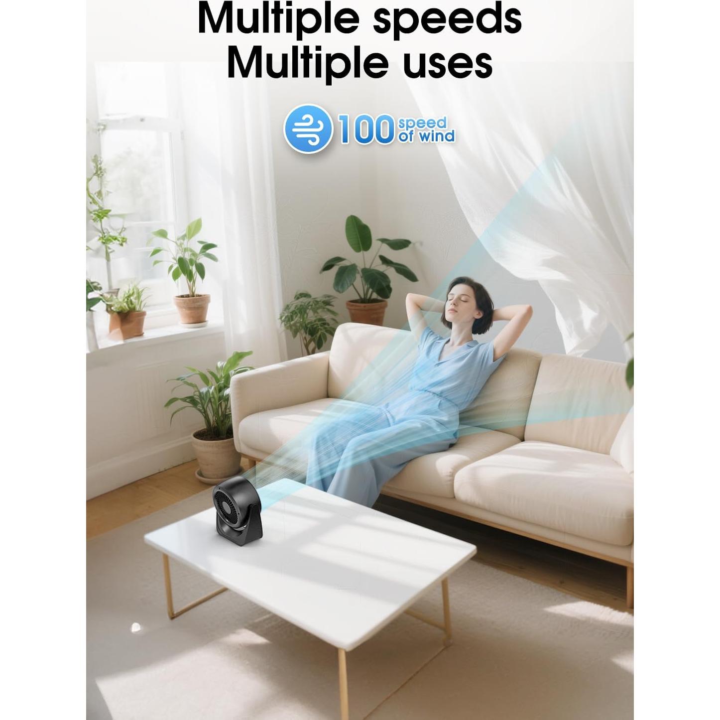 Ventilador de Escritorio JMNGSHU F70 100 Velocidades 36H Batería