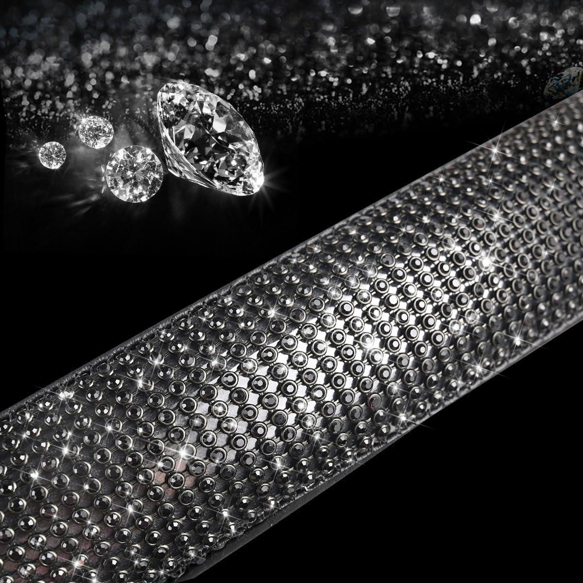 Cubierta de Volante de Cuero PU ChuLian 15" Brillante Diamante Negro