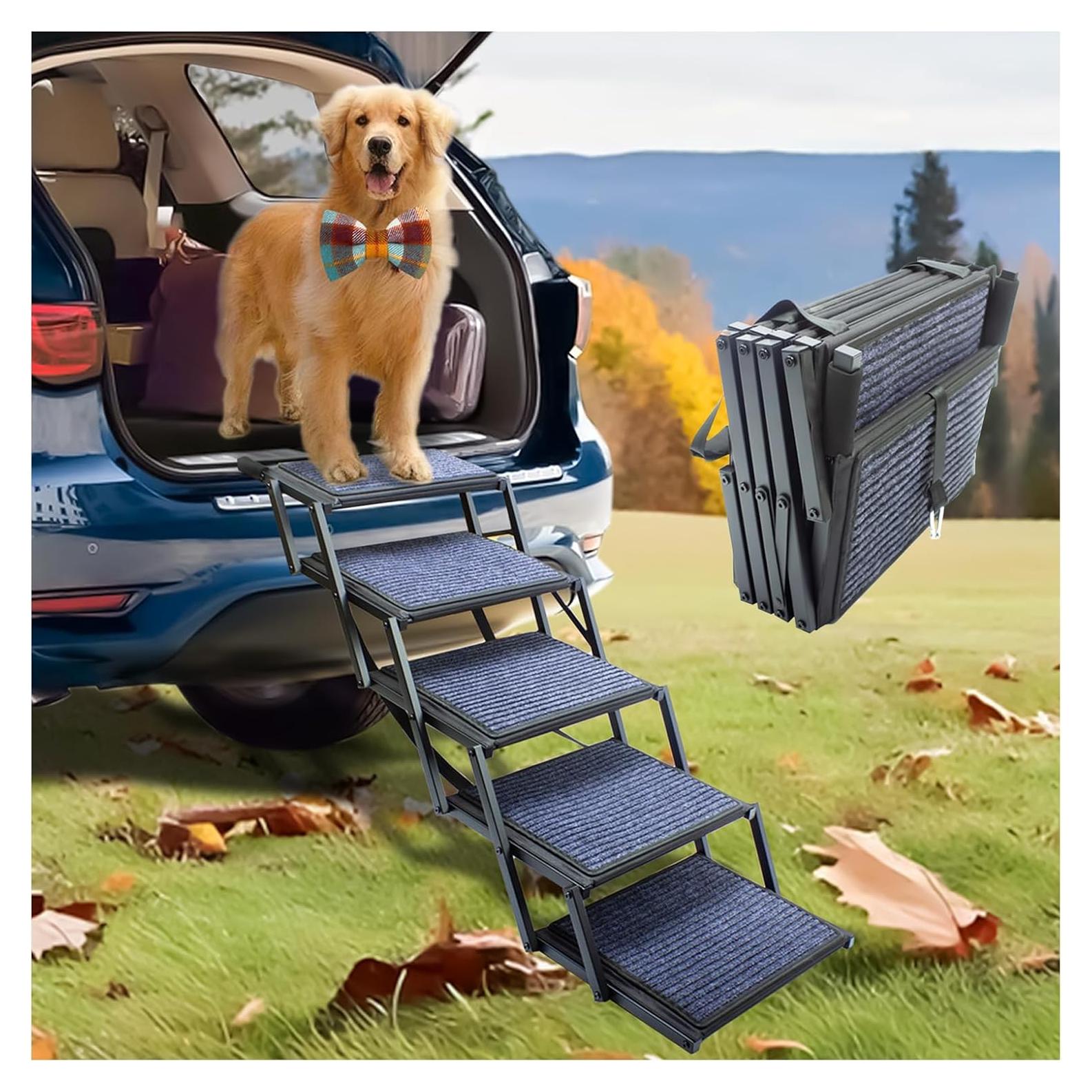 Rampa Plegable para Perros Yoteto 5 Pasos Antideslizante 113.4 kg