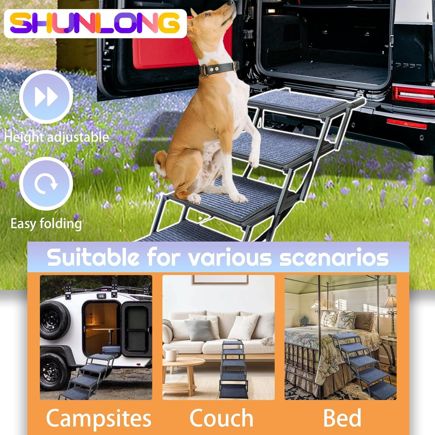 Rampa Plegable para Perros Yoteto 5 Pasos Antideslizante 113.4 kg