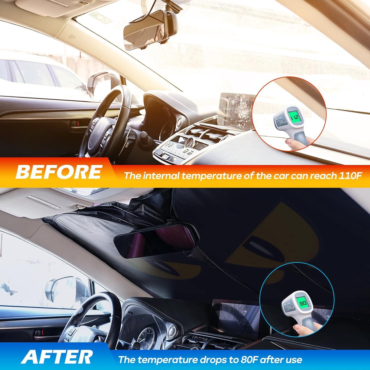 Protector Solar Parabrisas Coche LEVOTIYER Ajustable 64" x 32"