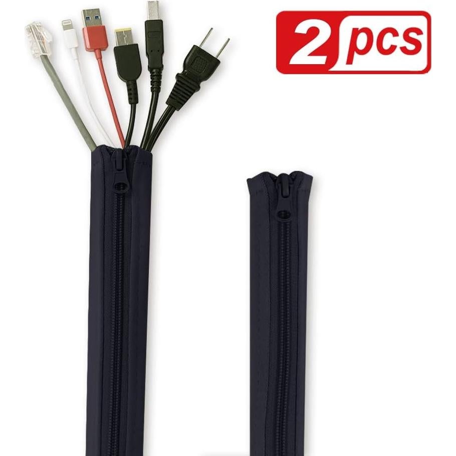 Manga de Gestión de Cables StangH 99 cm Negro 2 Piezas