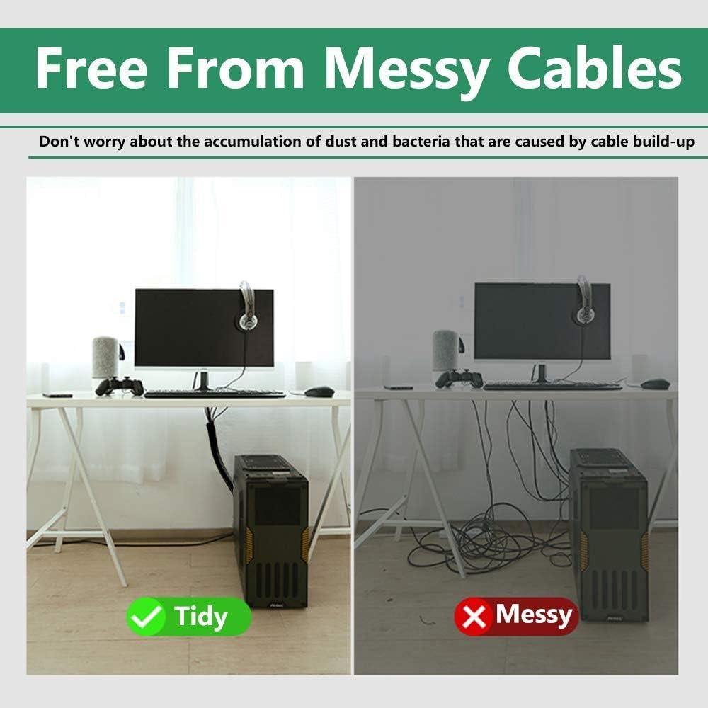 Manga de Gestión de Cables StangH 99 cm Negro 2 Piezas