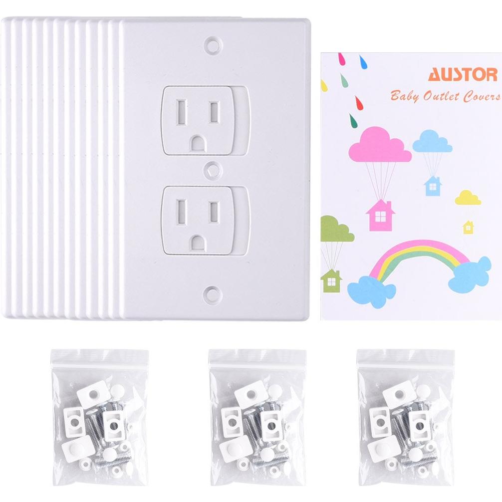 Cubiertas de Enchufes Eléctricos AUSTOR 12 Paquete Seguridad Bebés