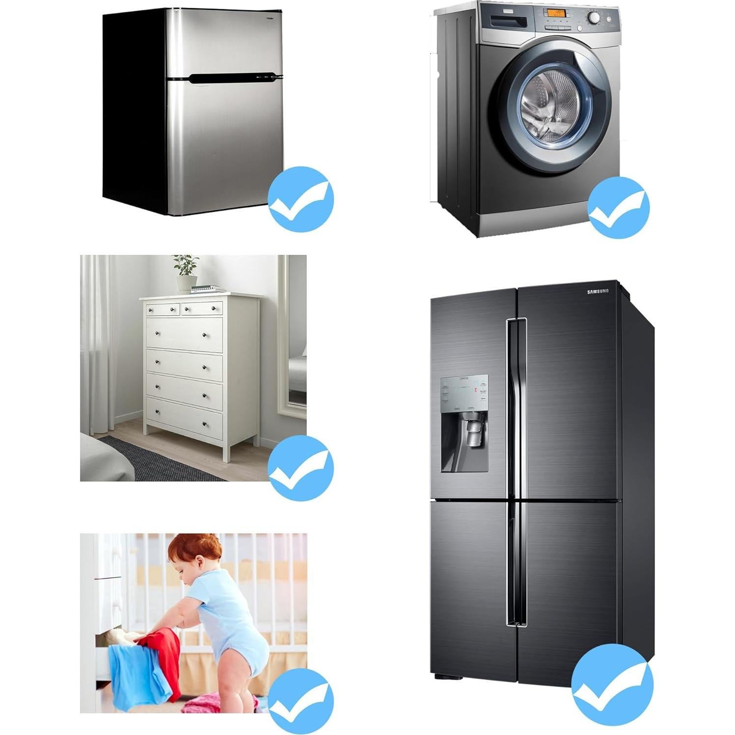 Cerradura de Refrigerador MRBULLOCK Sin Llave Ajustable Negra