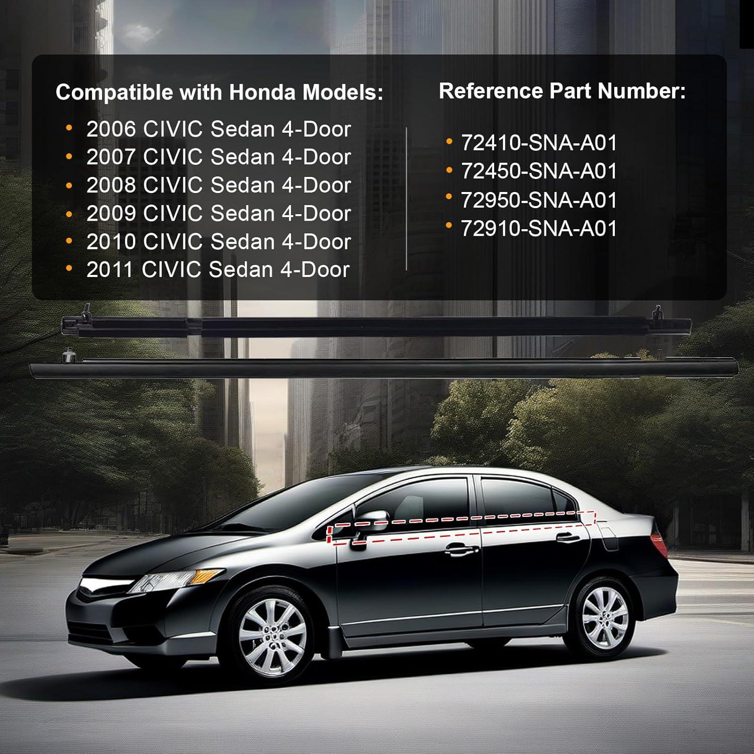 Moldura de Sellado de Ventana ItranMc para Honda Civic 2006-2011