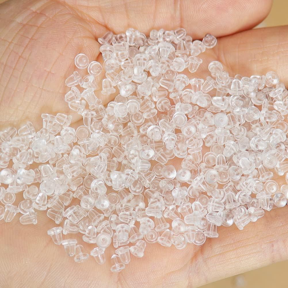 Respaldos de Aretes Transparentes Mazoliy 500 Pcs Hipoalergénicos