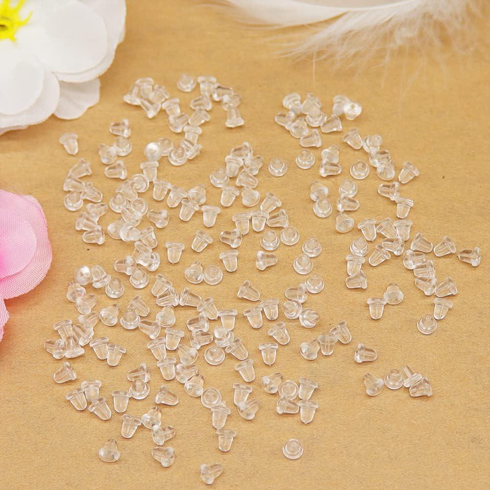 Respaldos de Aretes Transparentes Mazoliy 500 Pcs Hipoalergénicos