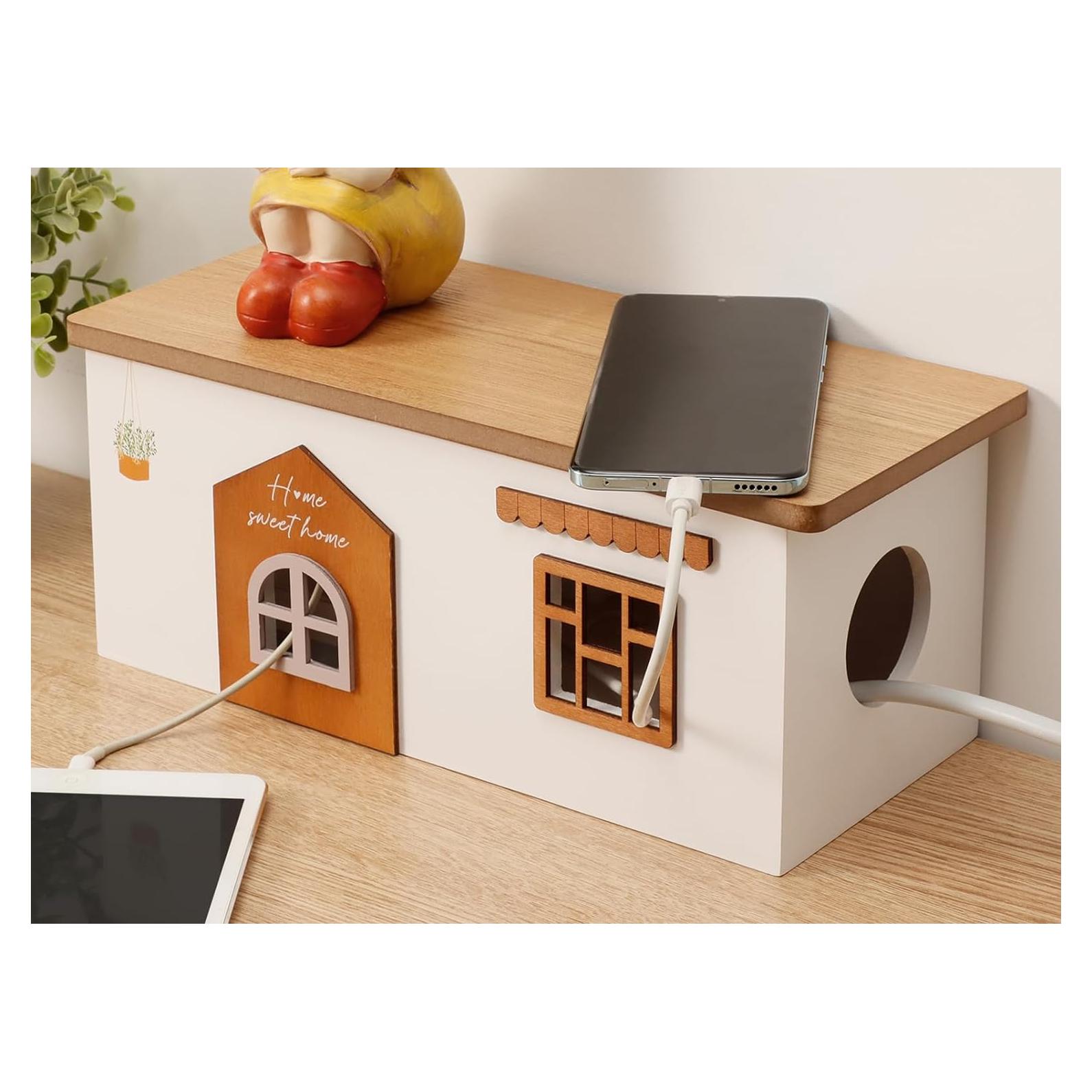 Caja Organizadora de Cables de Madera TUKDAK Mediana