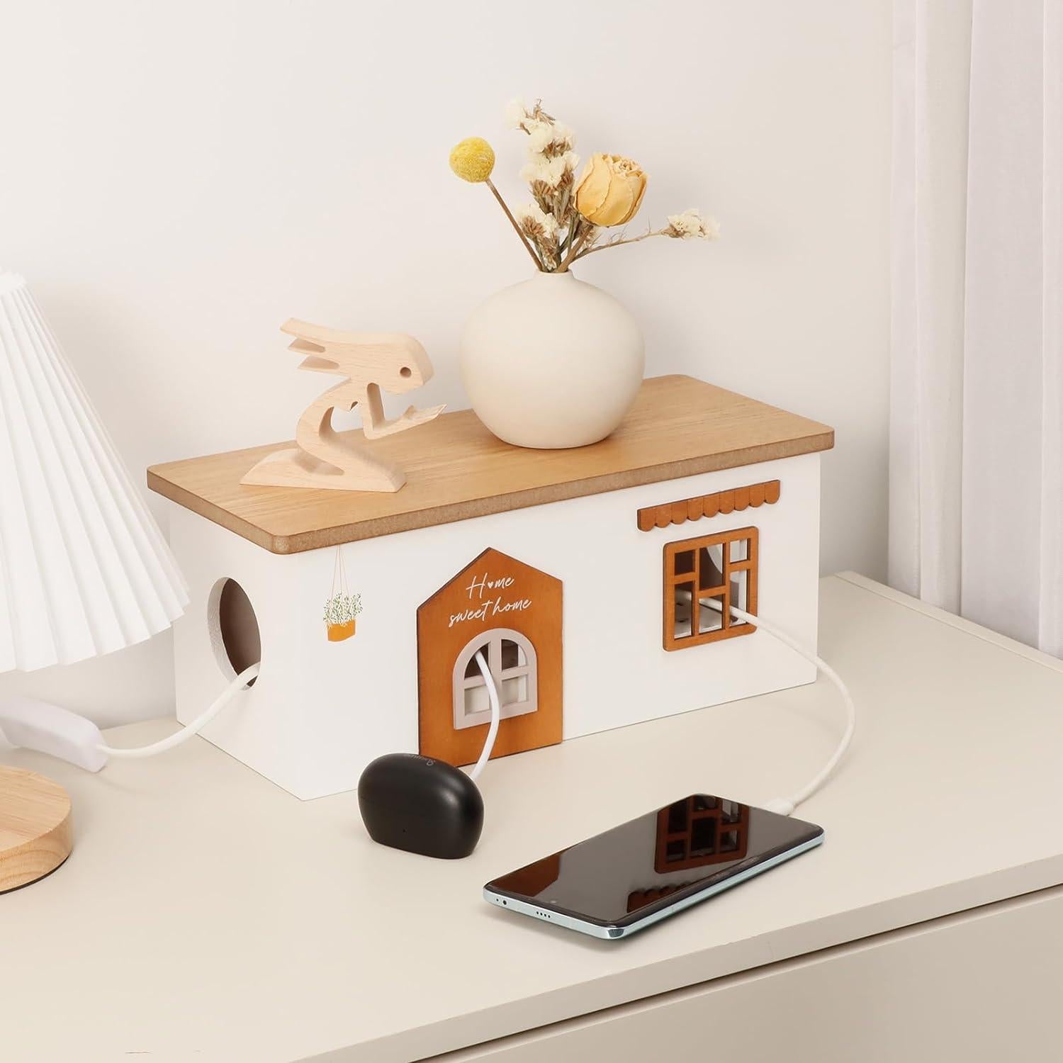 Caja Organizadora de Cables de Madera TUKDAK Mediana