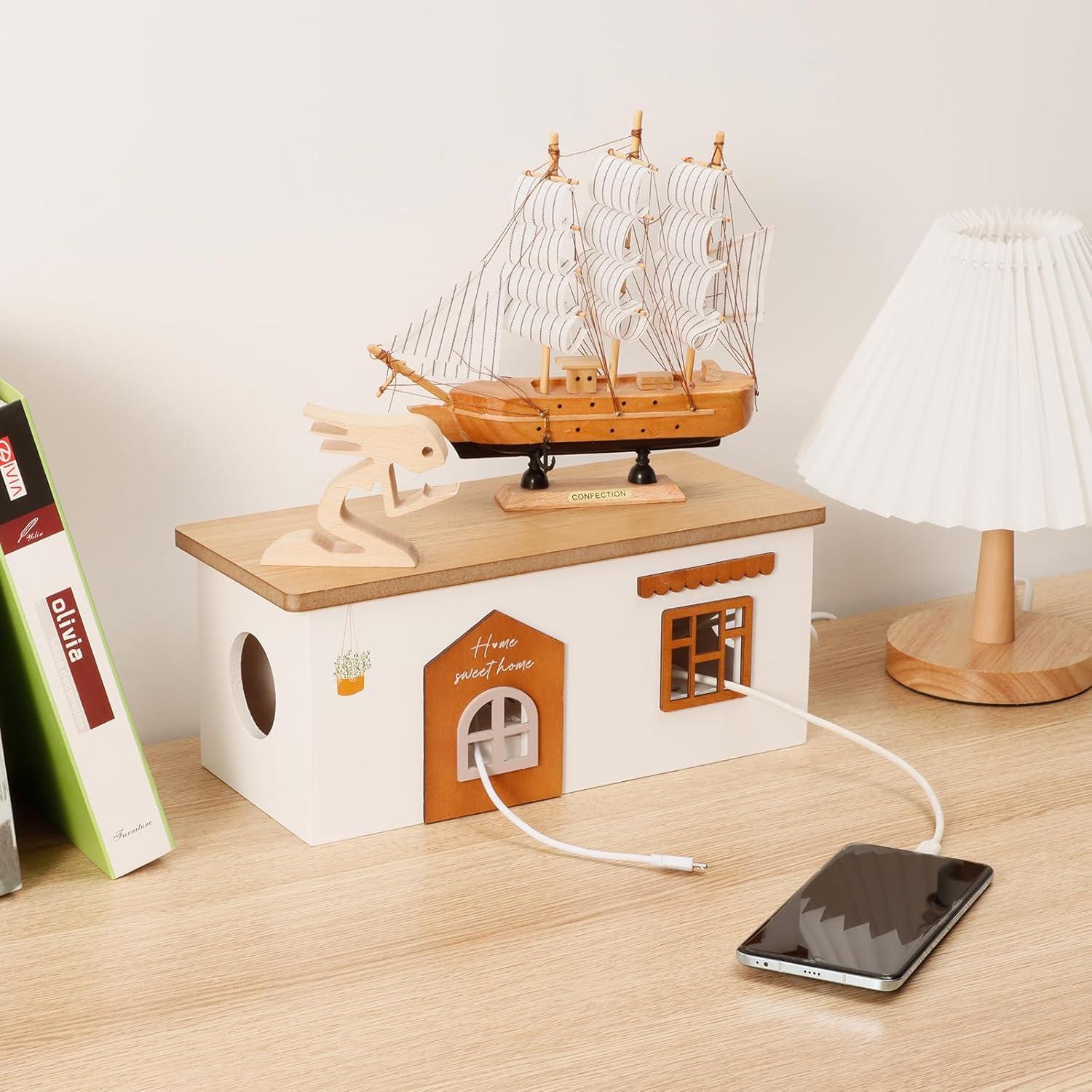 Caja Organizadora de Cables de Madera TUKDAK Mediana