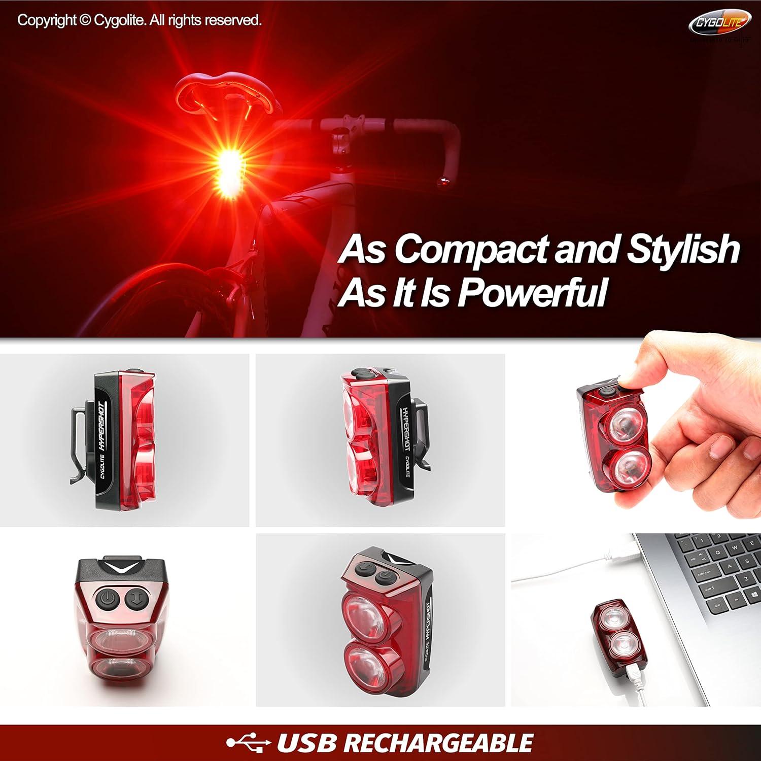 Luz Trasera Cygolite Hypershot 250 Lúmenes Recargable USB