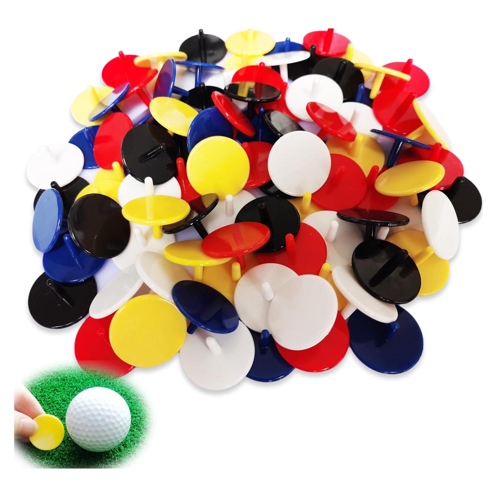 Marcadores de Pelotas de Golf Adhere 100 Pcs Coloridos 2.39 cm