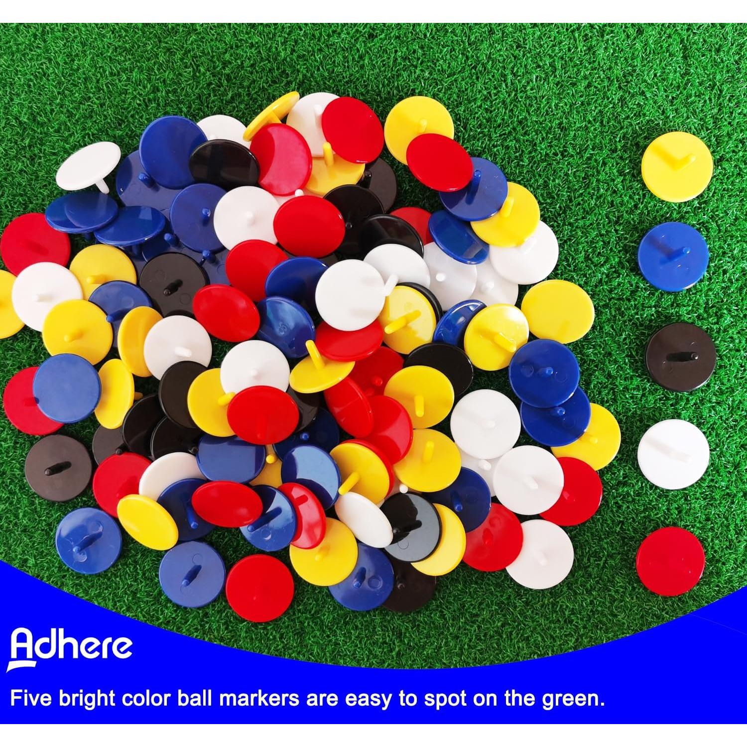 Marcadores de Pelotas de Golf Adhere 100 Pcs Coloridos 2.39 cm