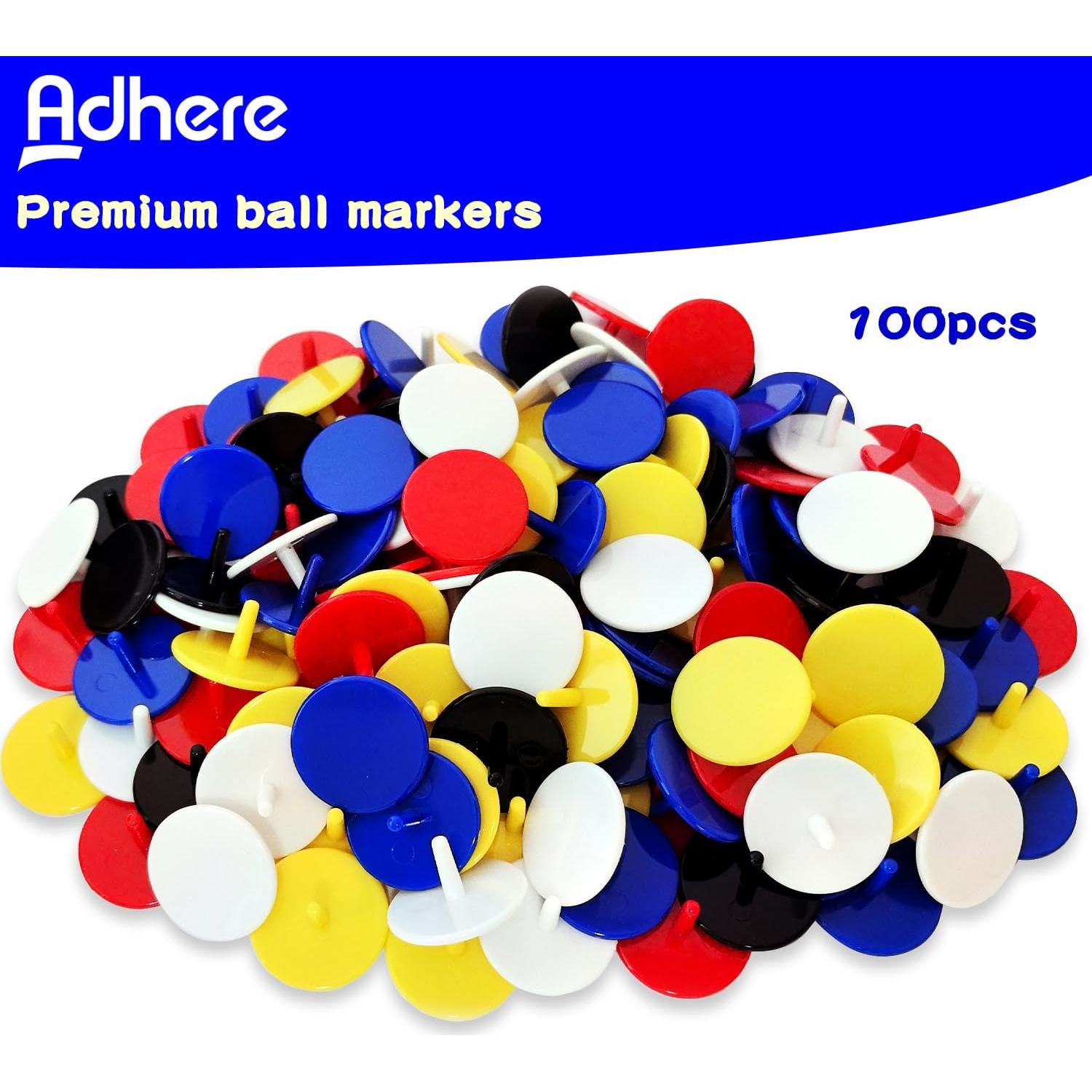 Marcadores de Pelotas de Golf Adhere 100 Pcs Coloridos 2.39 cm