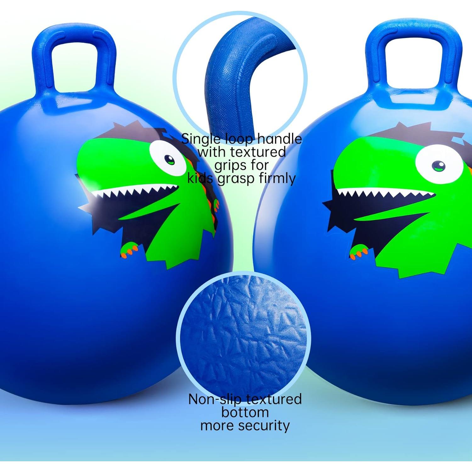 Pelota Saltarina ZOOJOY 45cm Dinosaurio Azul para Niños 3-8 Años