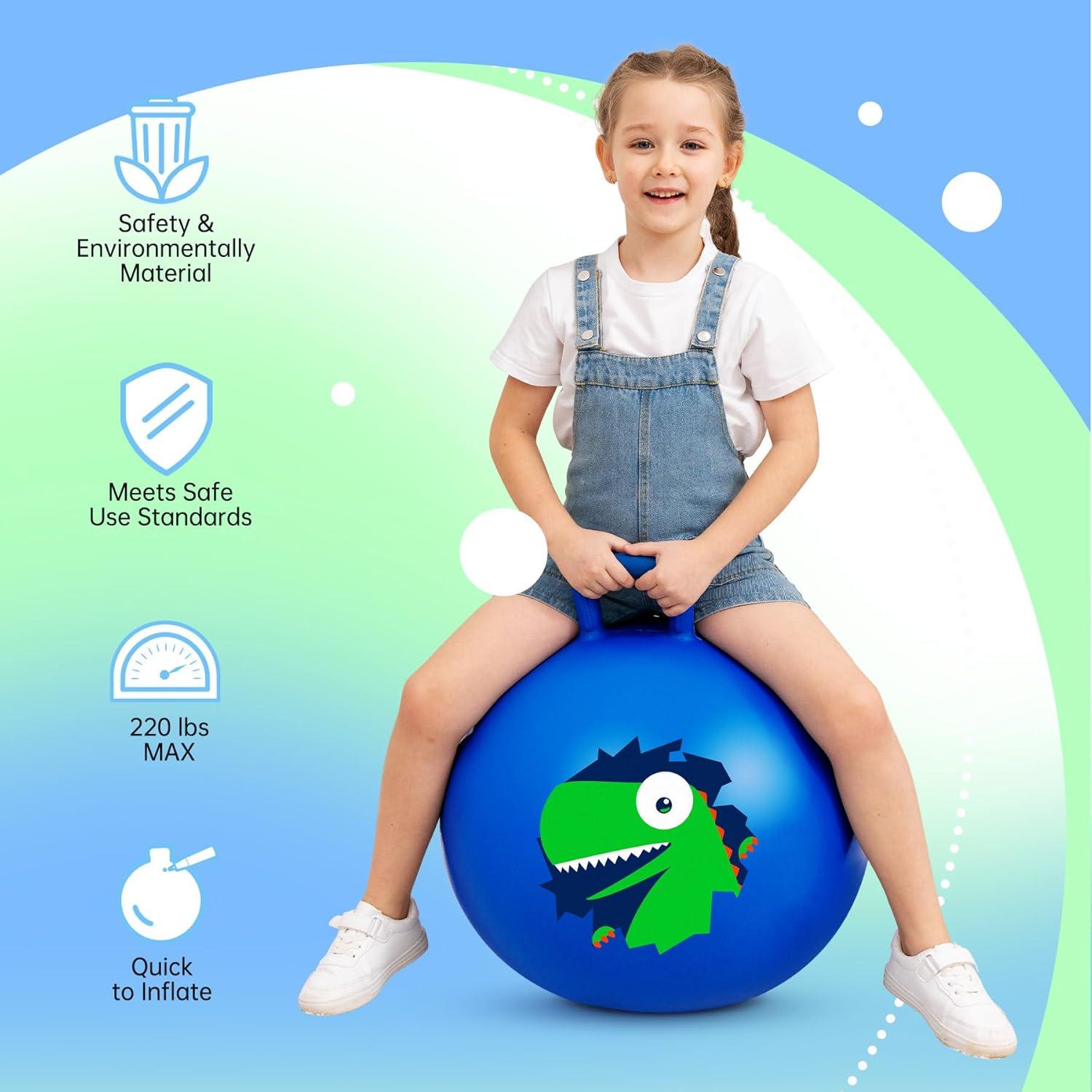 Pelota Saltarina ZOOJOY 45cm Dinosaurio Azul para Niños 3-8 Años
