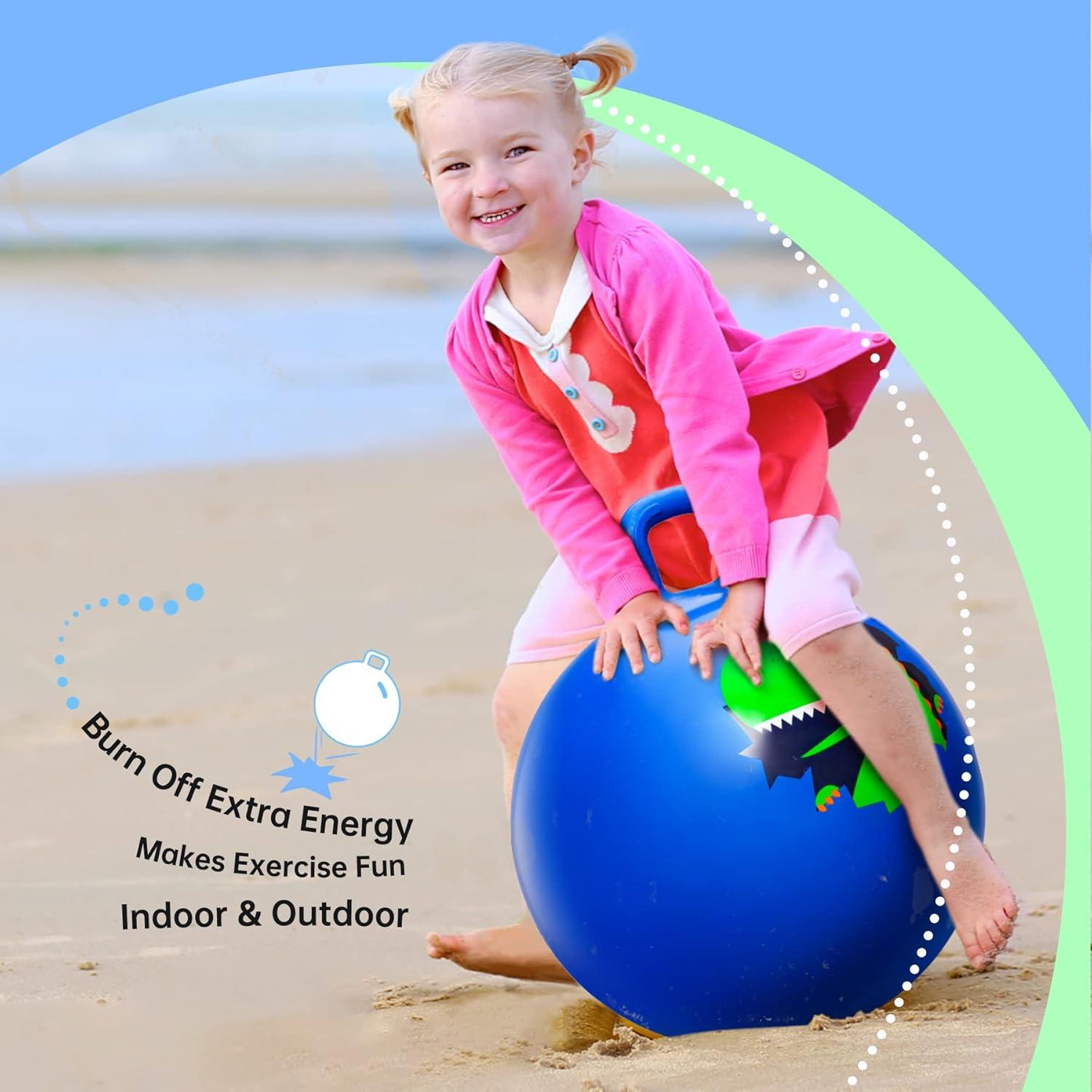 Pelota Saltarina ZOOJOY 45cm Dinosaurio Azul para Niños 3-8 Años