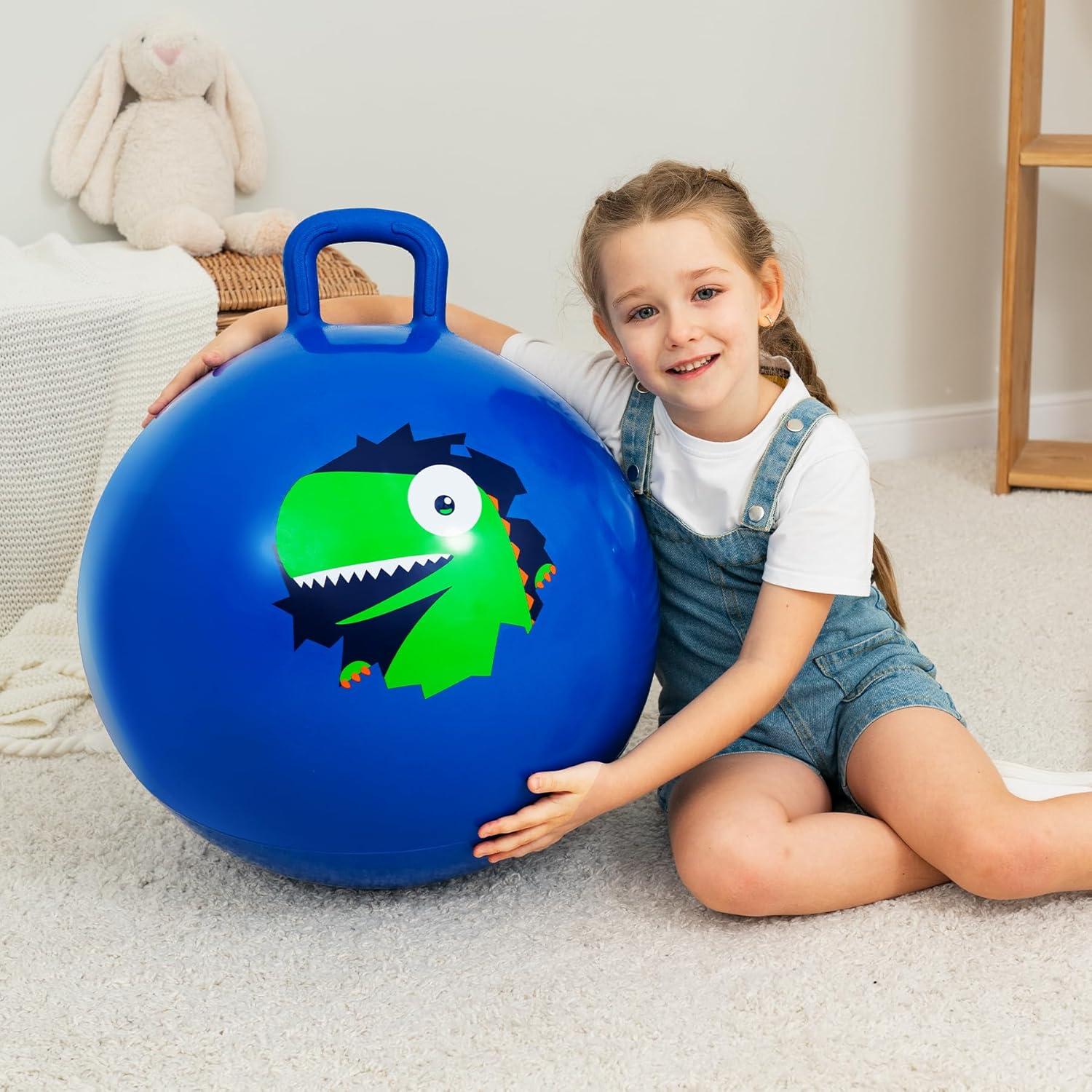 Pelota Saltarina ZOOJOY 45cm Dinosaurio Azul para Niños 3-8 Años