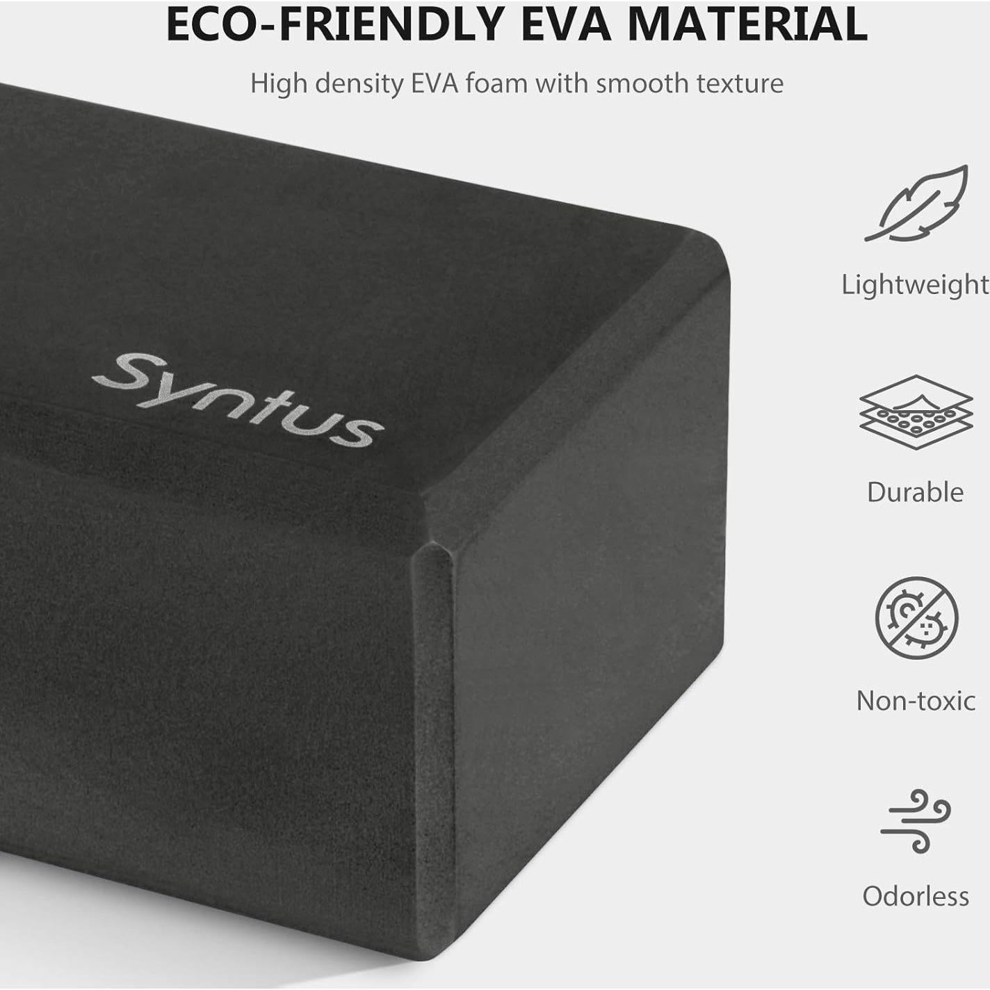 Conjunto de Bloques de Yoga y Correa Syntus - 2 Bloques Suaves y Antideslizantes