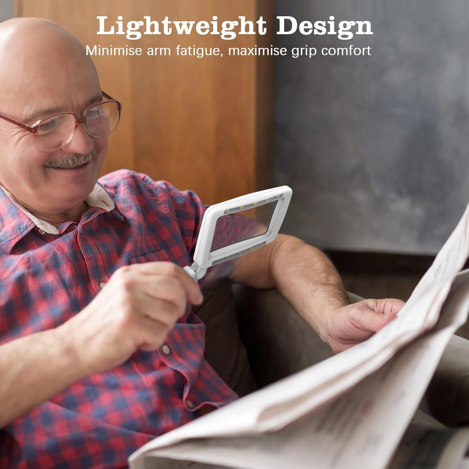 Lupa de Lectura MoKo 4X Recargable con Luz LED Plegable