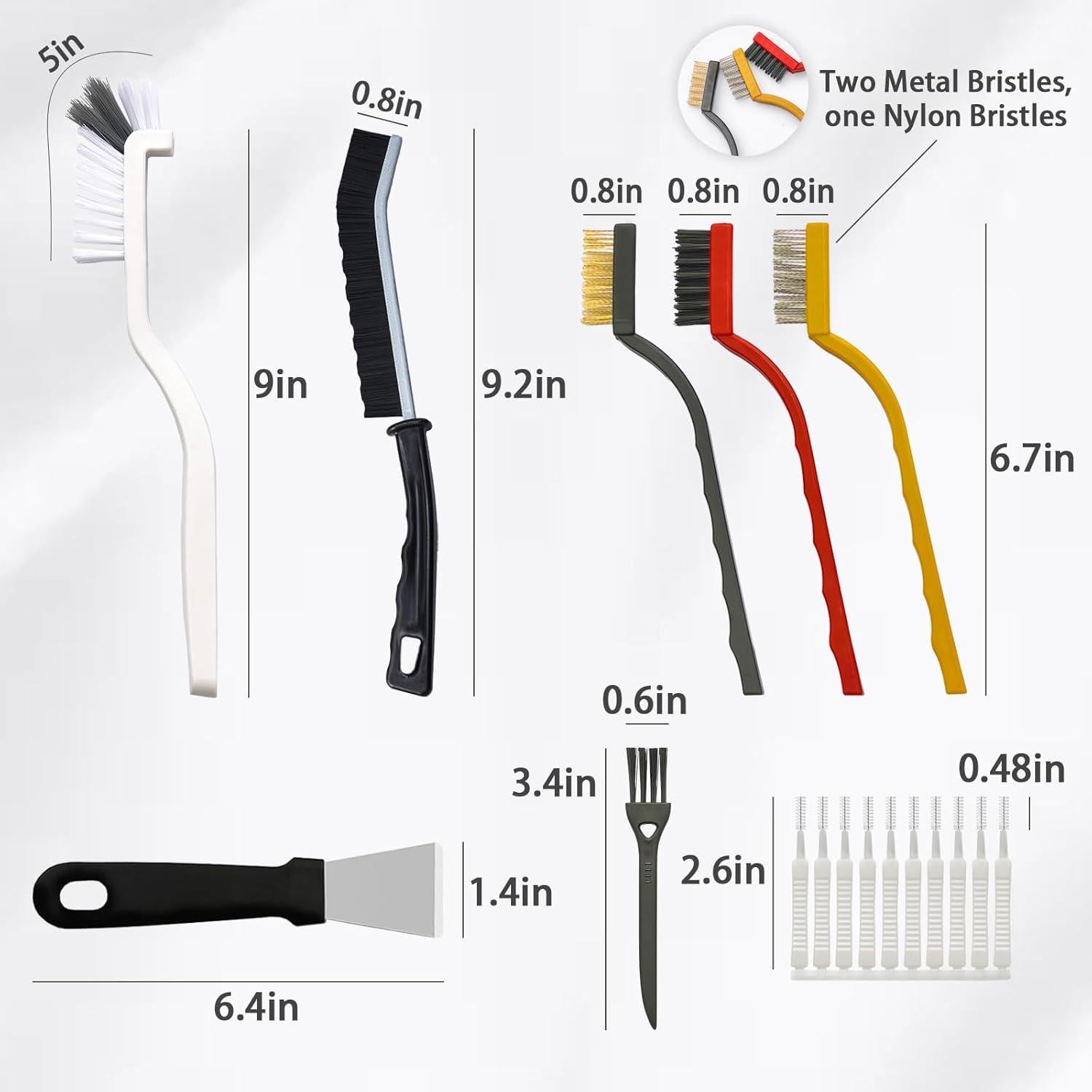 Juego de Cepillos de Limpieza de Ranuras Prelady 20 Piezas