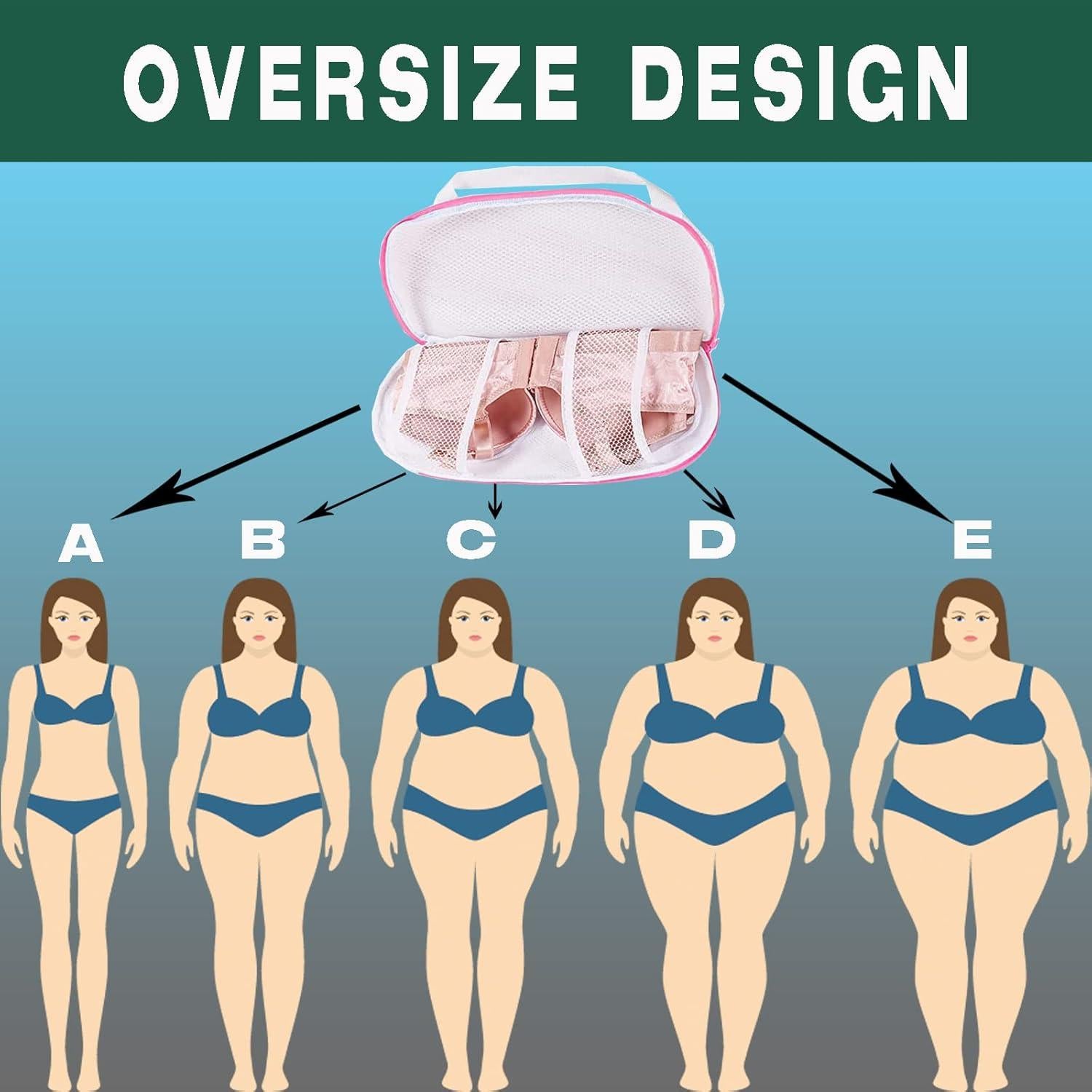 Bolsas de Lavado de Sujetadores ZKDYNJ - 6 Pcs Rosa XXL