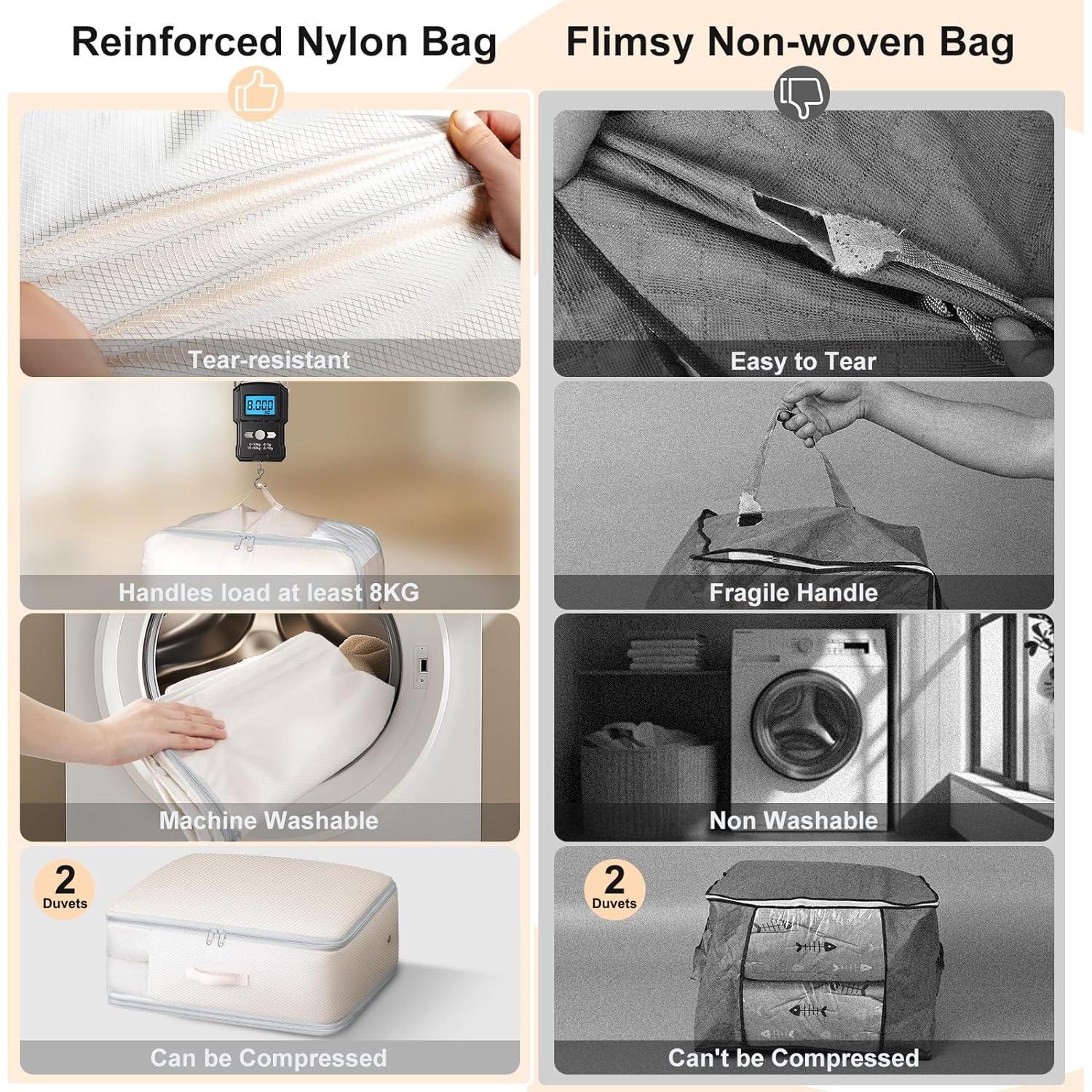 Bolsa de Almacenamiento de Edredones Easortm 3 Capas Beige