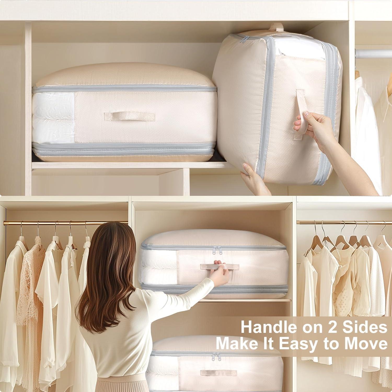 Bolsa de Almacenamiento de Edredones Easortm 3 Capas Beige