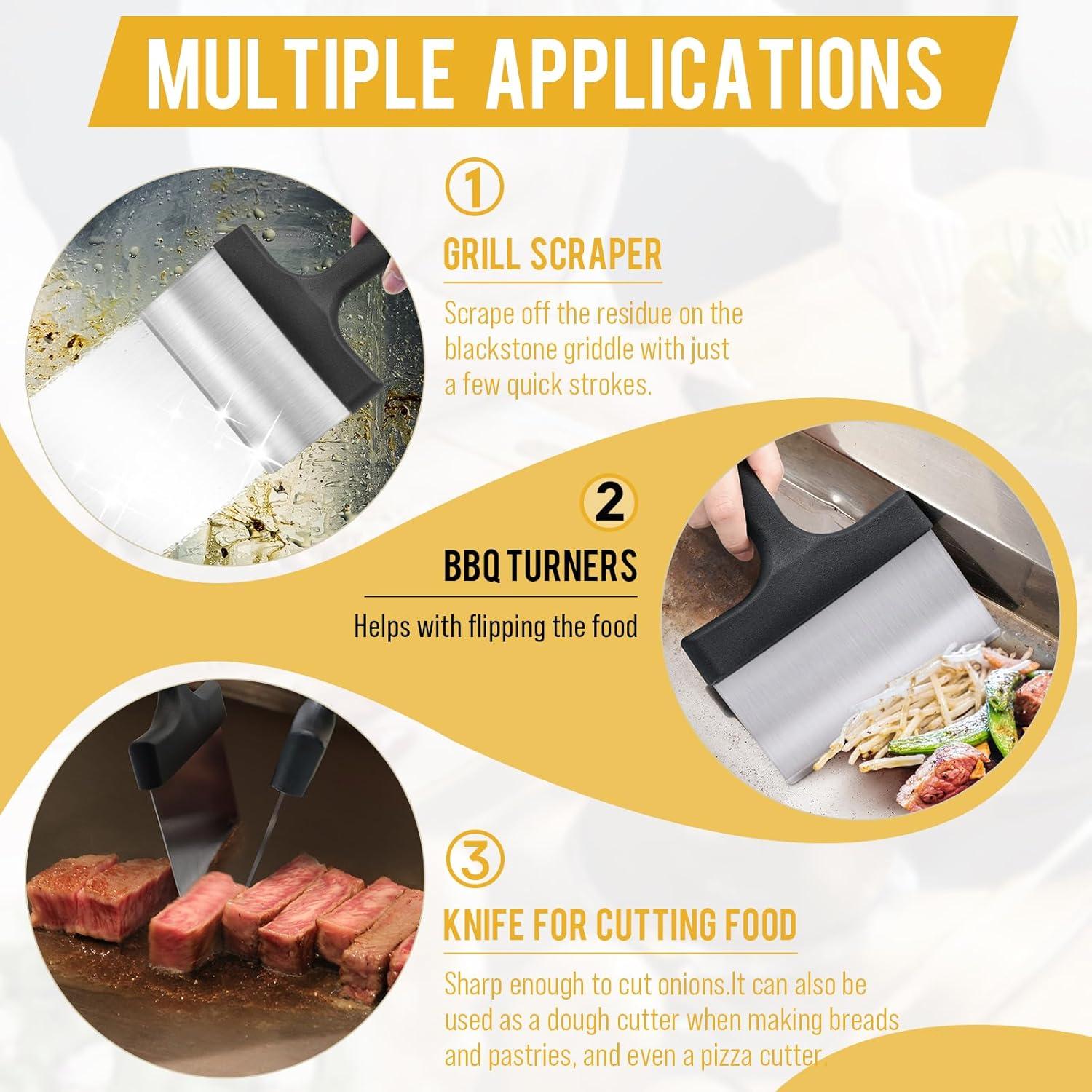 Raspador de Parrilla AWEASROY Acero Inoxidable 2 Pcs 22.86x16cm