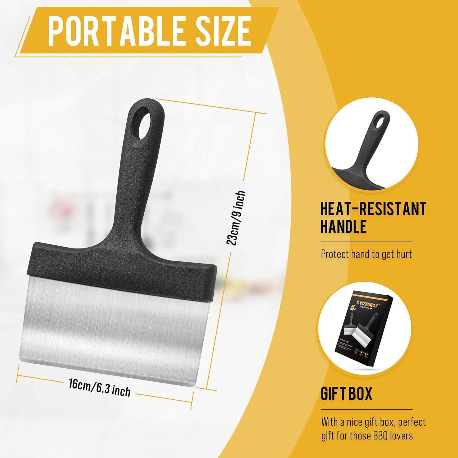 Raspador de Parrilla AWEASROY Acero Inoxidable 2 Pcs 22.86x16cm