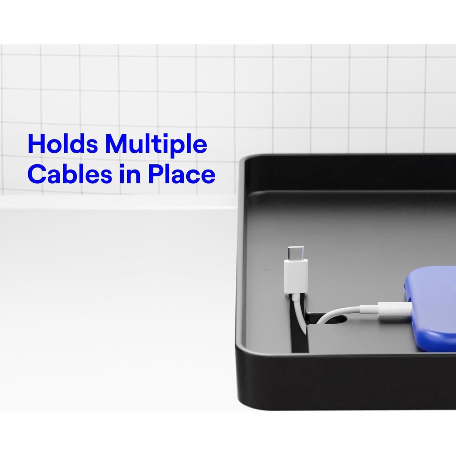 Estante de Cama BedShelfie CableCatch Negro 31.75x23.5 cm