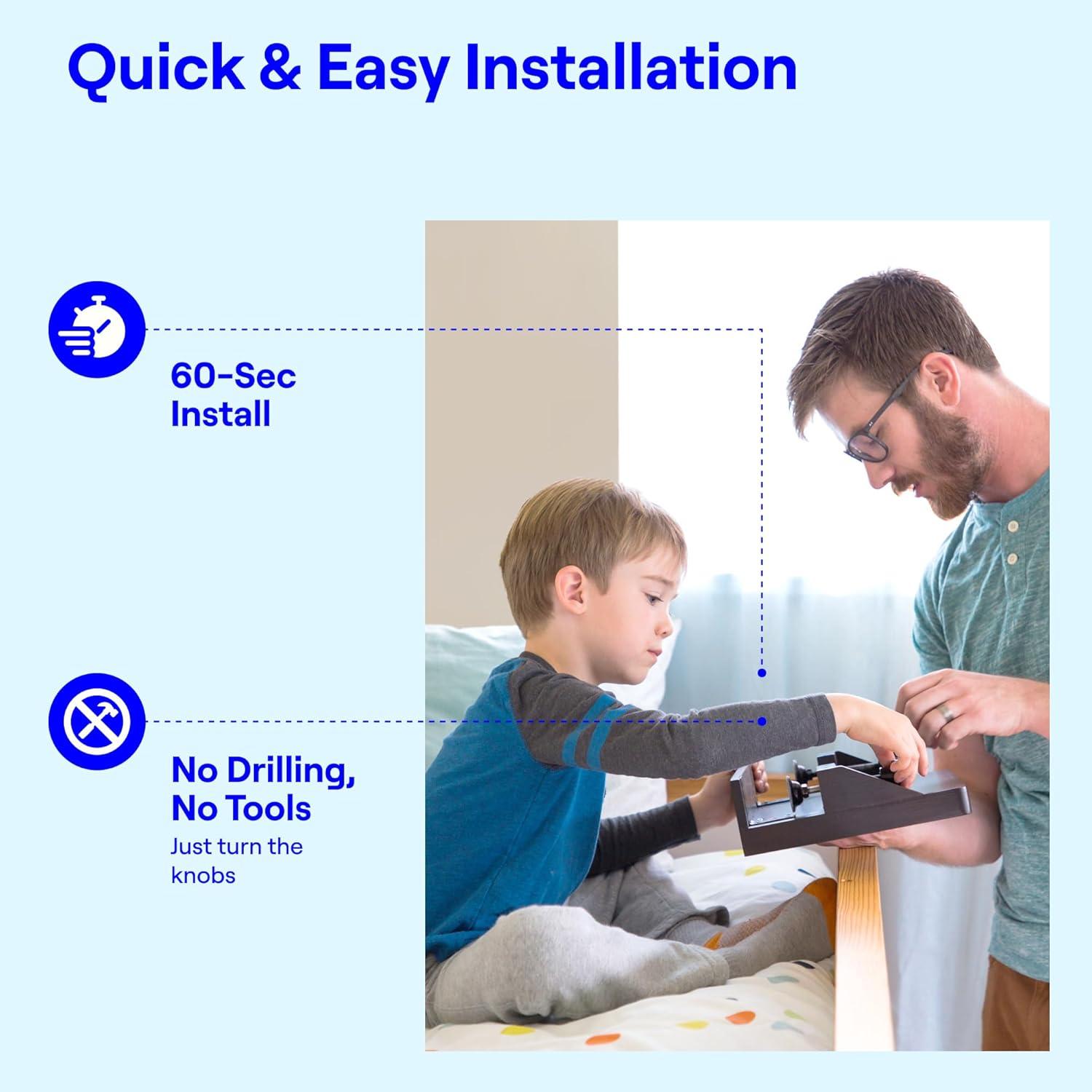 Estante de Cama BedShelfie CableCatch Negro 31.75x23.5 cm