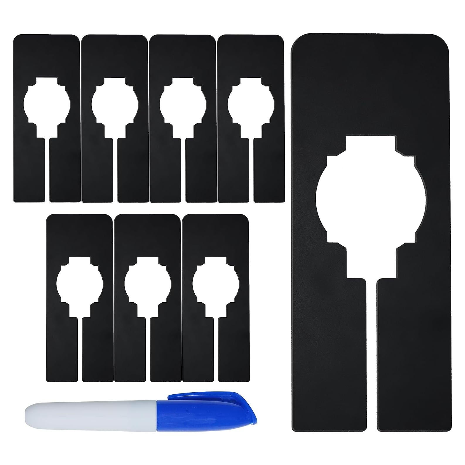 8 Divisores Rectangulares de Plástico Negro Vantasii para Closet