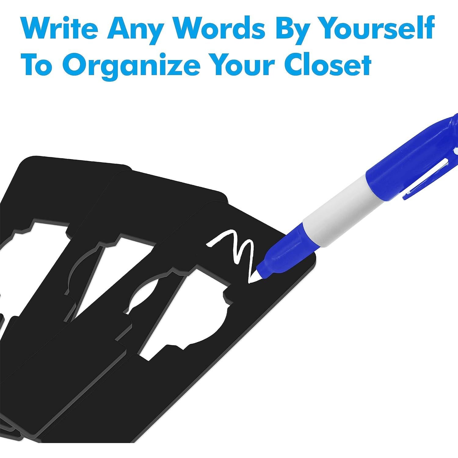 8 Divisores Rectangulares de Plástico Negro Vantasii para Closet