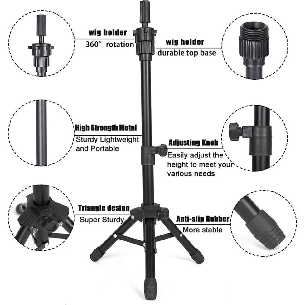 Soporte de Peluca Trípode Zhiqian 63.5 cm Ajustable