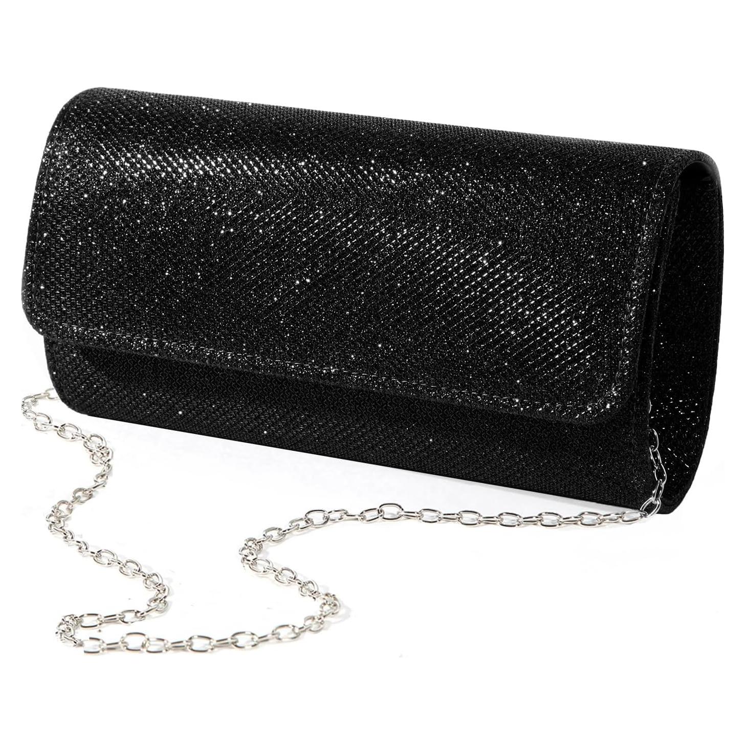 Bolso de mano lovyoCoCo negro brillante 20x10 cm para mujer