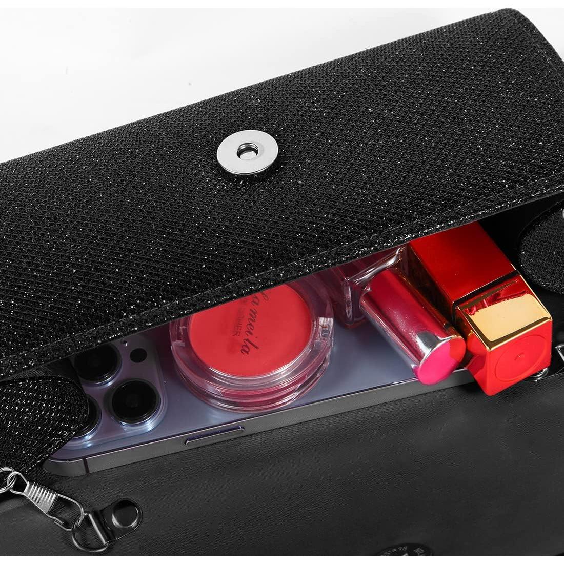 Bolso de mano lovyoCoCo negro brillante 20x10 cm para mujer