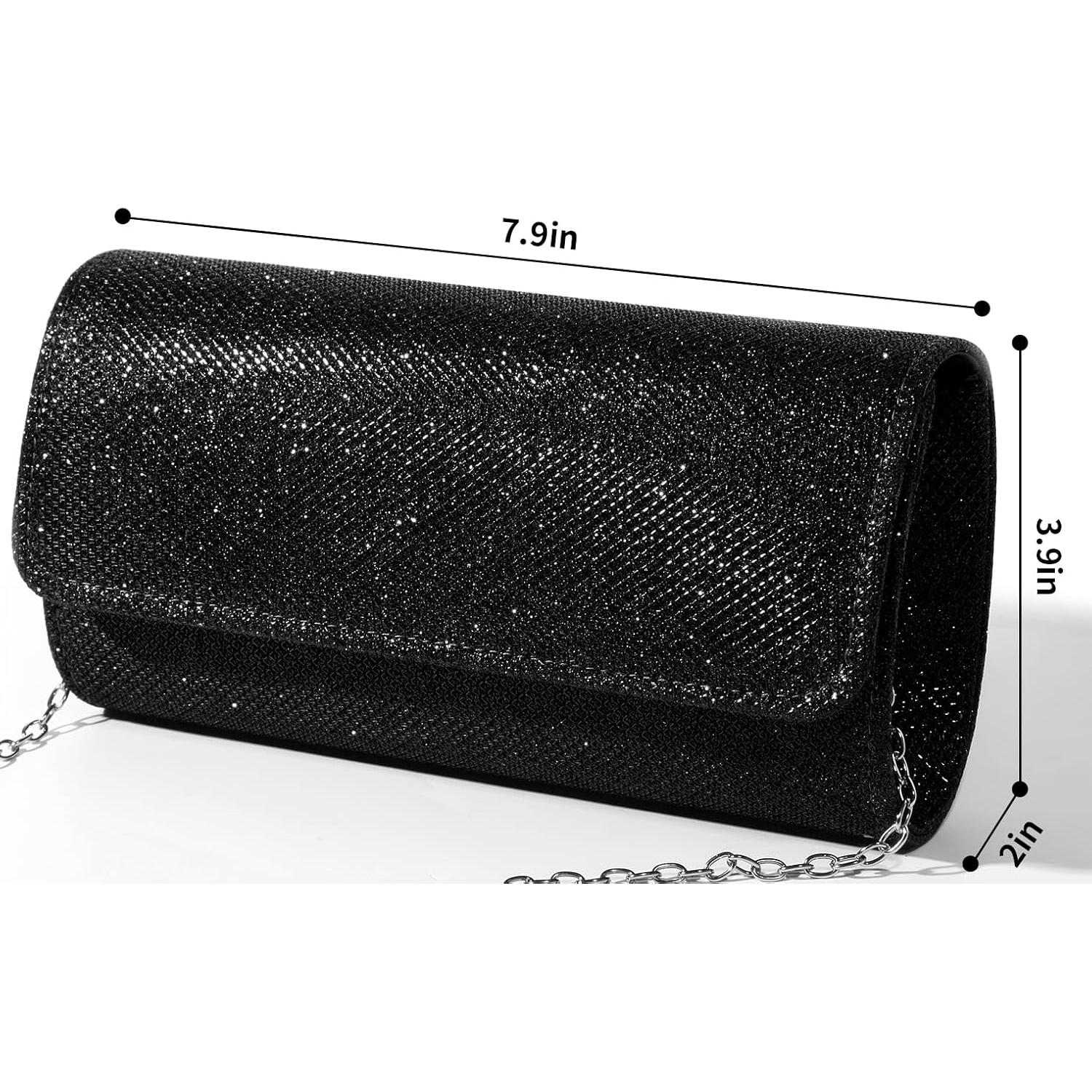 Bolso de mano lovyoCoCo negro brillante 20x10 cm para mujer