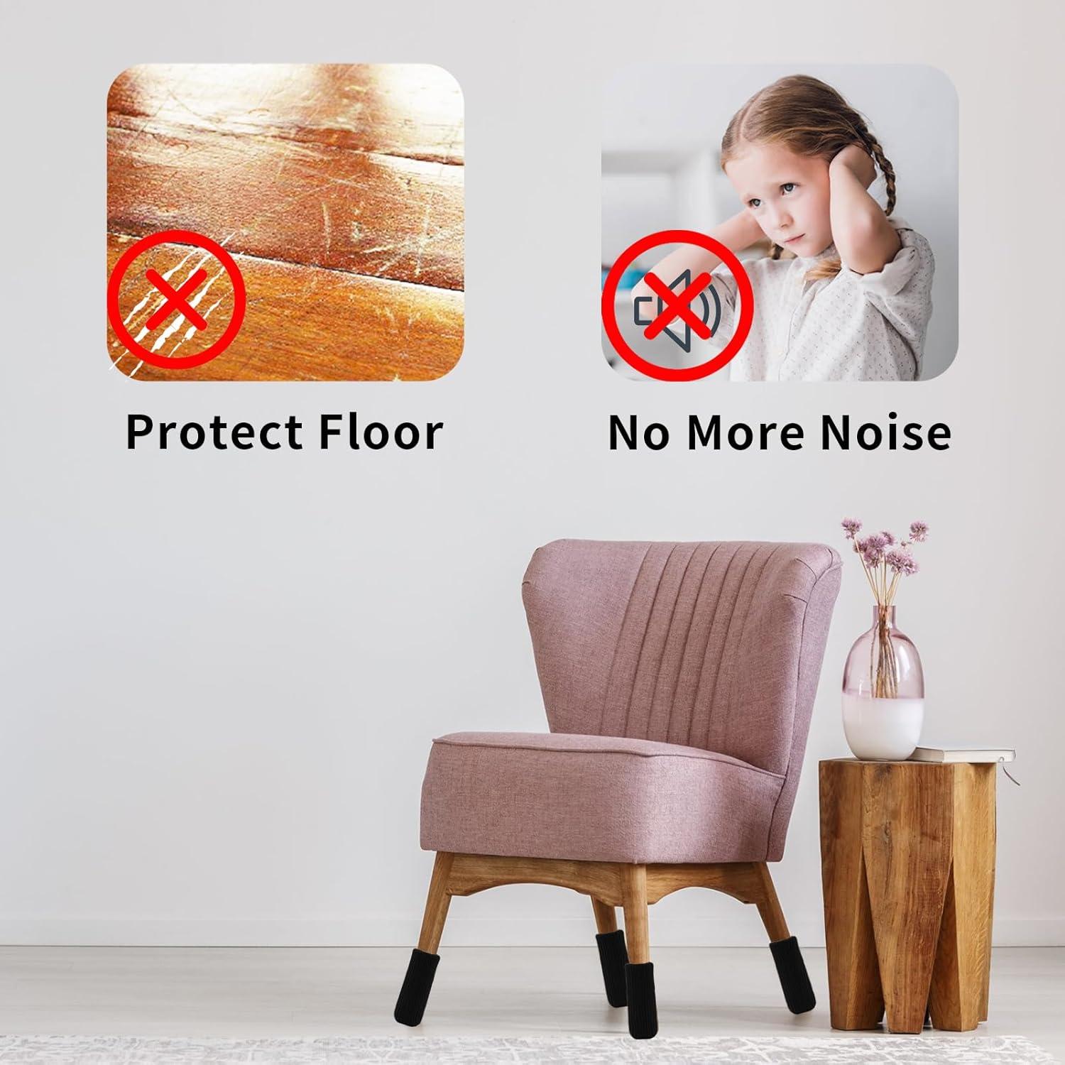 32 Protectores de Piso para Patas de Silla HJORZMM - Negro