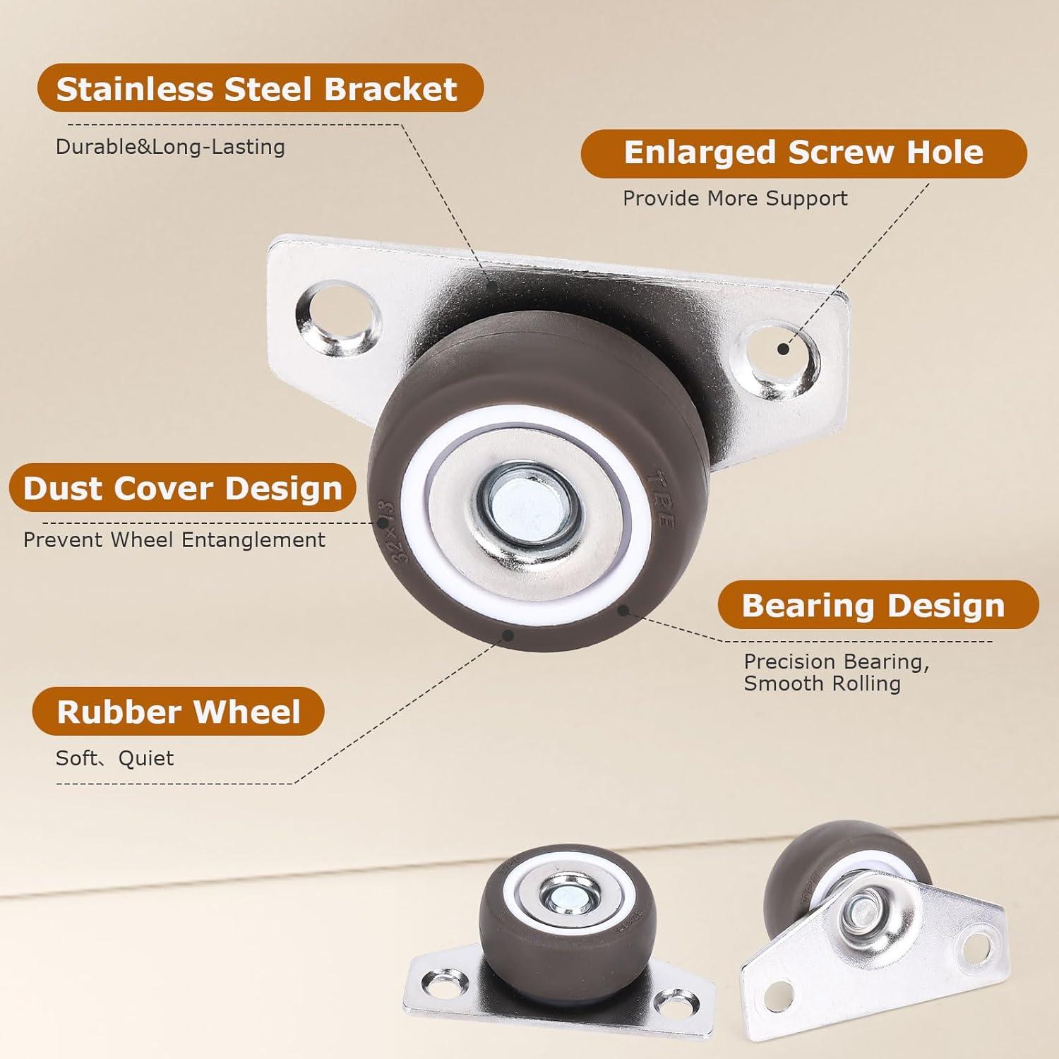 Ruedas de Caster ZUOFANG 3.18 cm Juego de 4 para Muebles